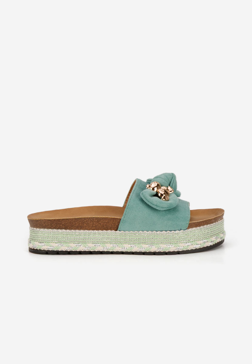 Zelené pantofle na platformě Ursiela