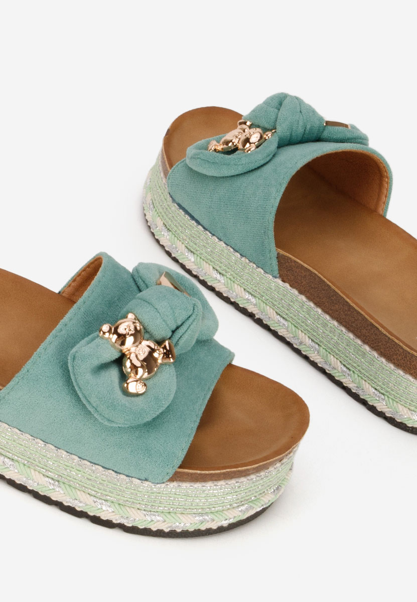 Zelené pantofle na platformě Ursiela