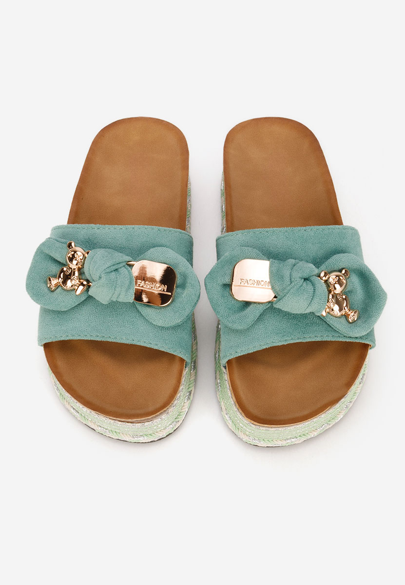 Zelené pantofle na platformě Ursiela