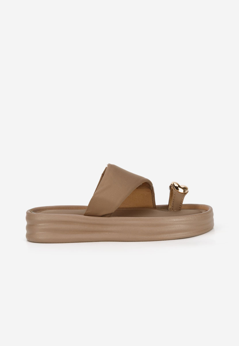 Khaki pantofle na platformě Alezzia