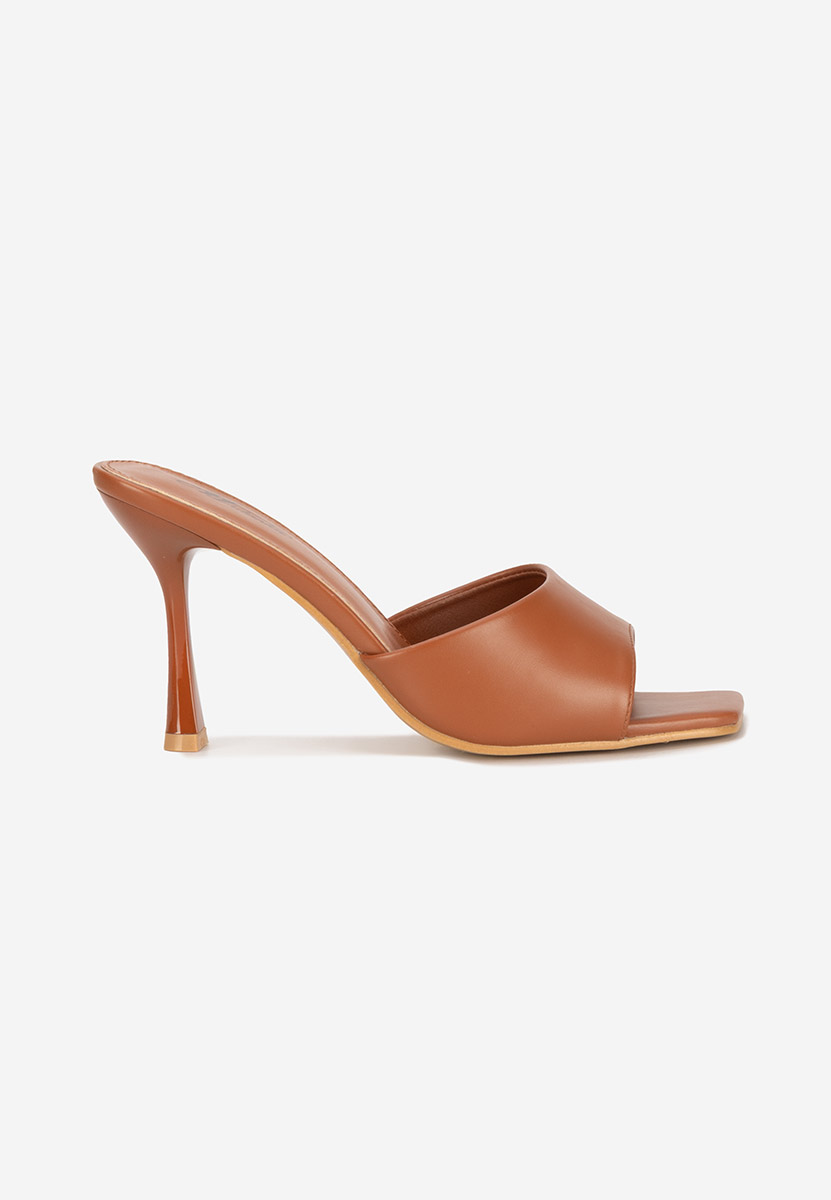 Camelové pantofle na podpatku Eliseia V2