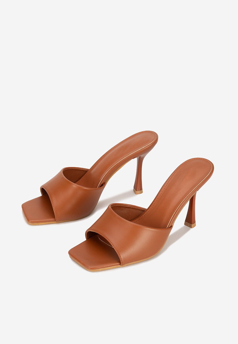 Camelové pantofle na podpatku Eliseia V2