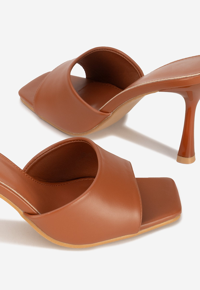 Camelové pantofle na podpatku Eliseia V2