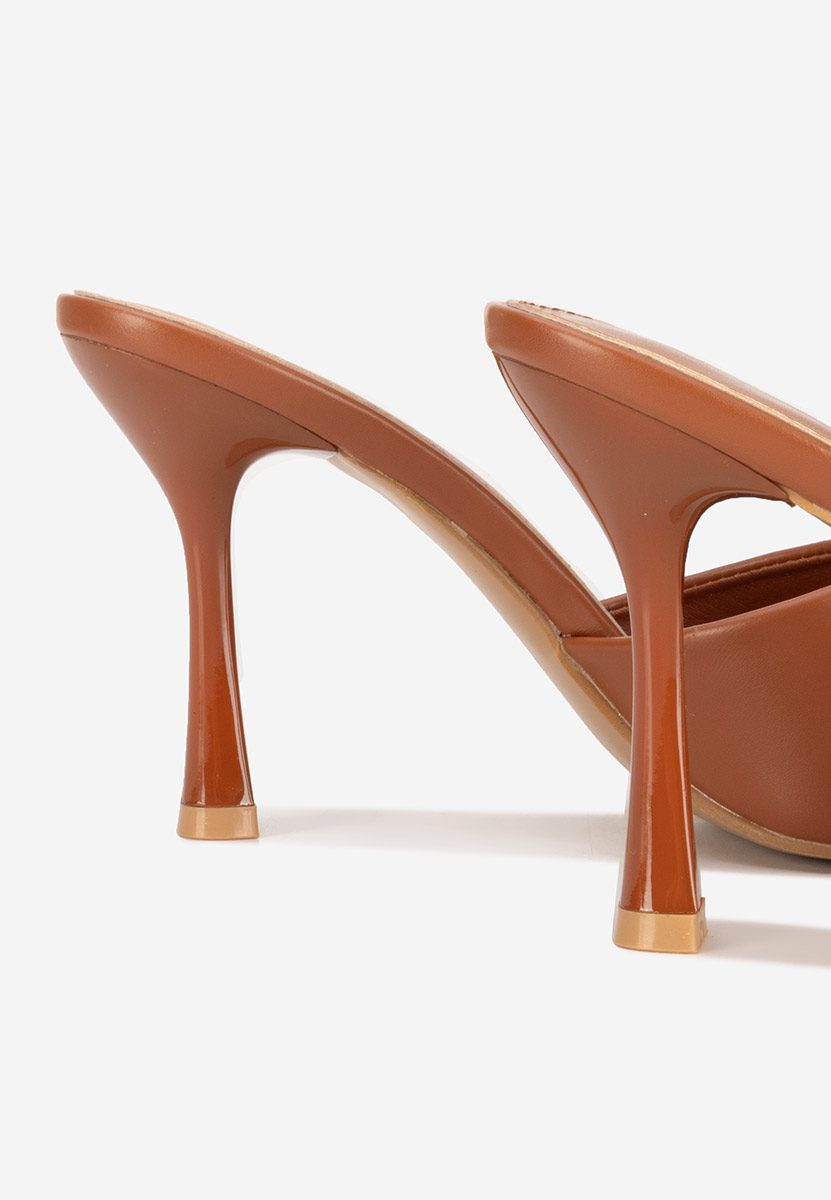 Camelové pantofle na podpatku Eliseia V2