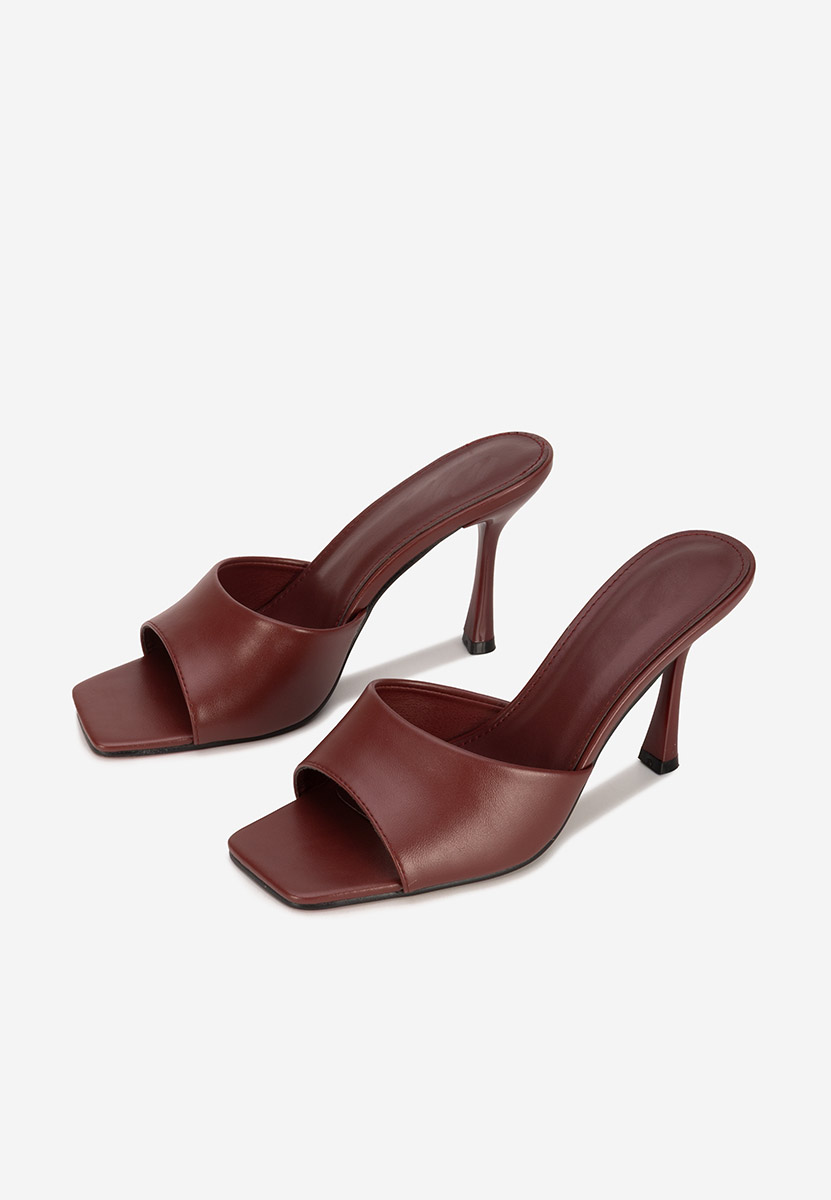 Bordové pantofle na podpatku Eliseia V2