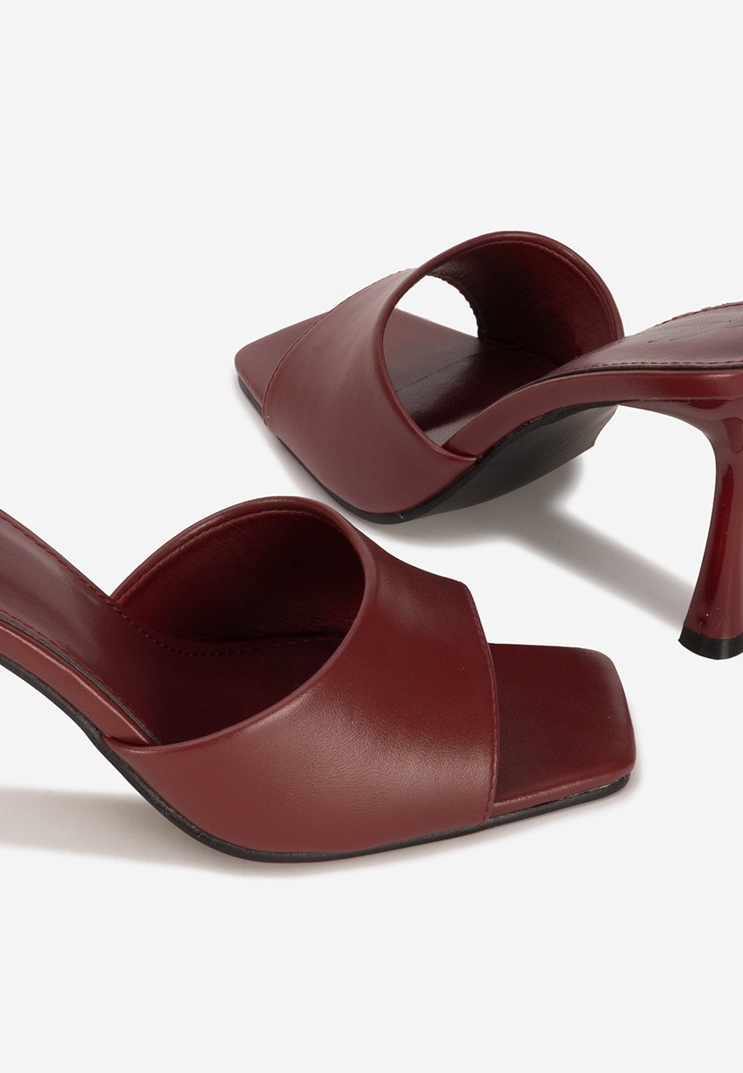 Bordové pantofle na podpatku Eliseia V2