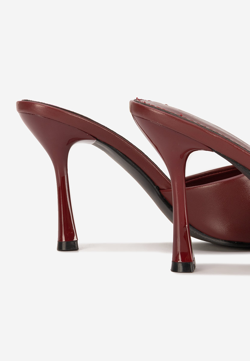 Bordové pantofle na podpatku Eliseia V2