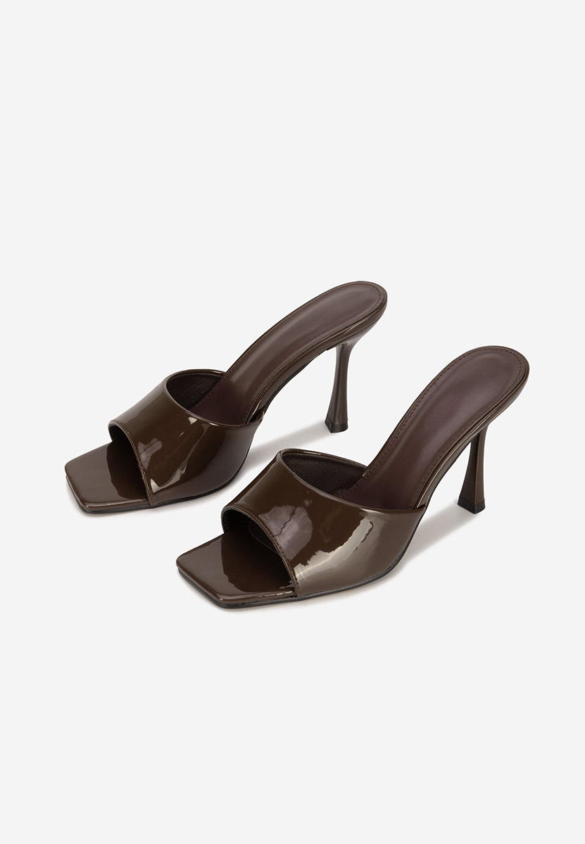 Hnedé pantofle na podpatku Eliseia