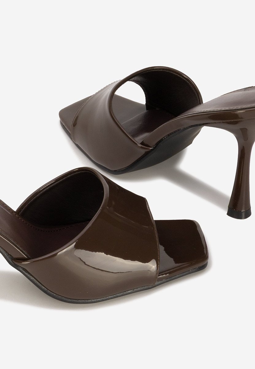 Hnedé pantofle na podpatku Eliseia