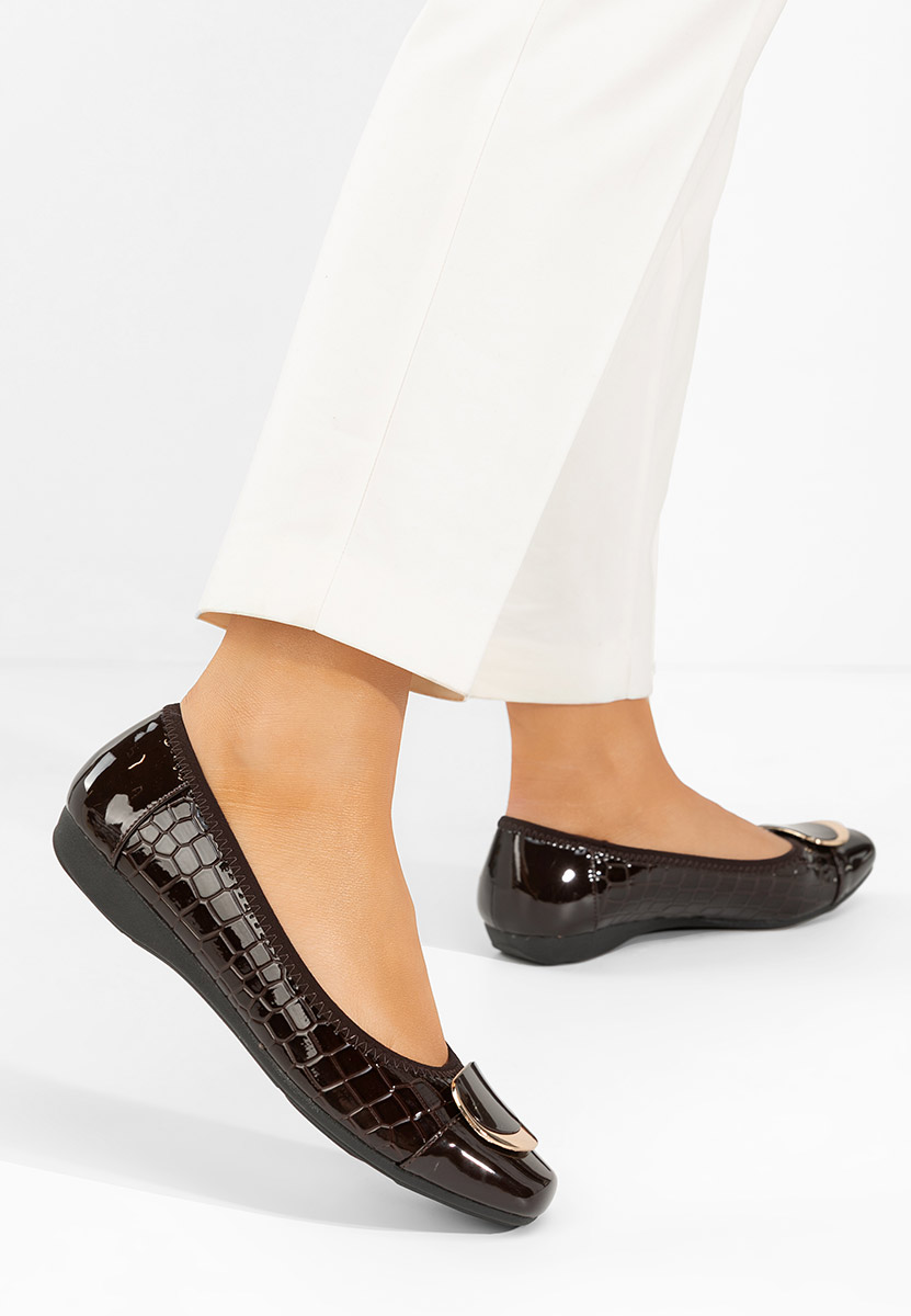 Hnedé dámské baleríny Denosia