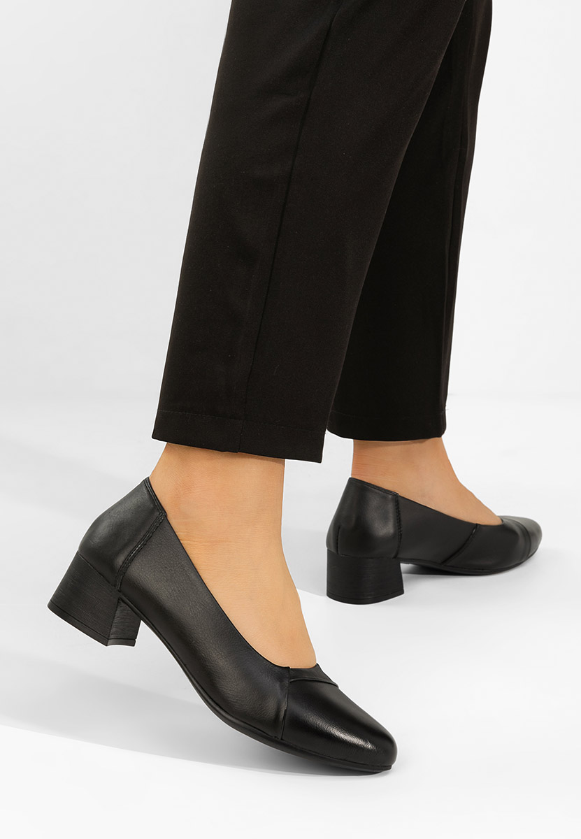 Černé kožené lodičky Giulieta