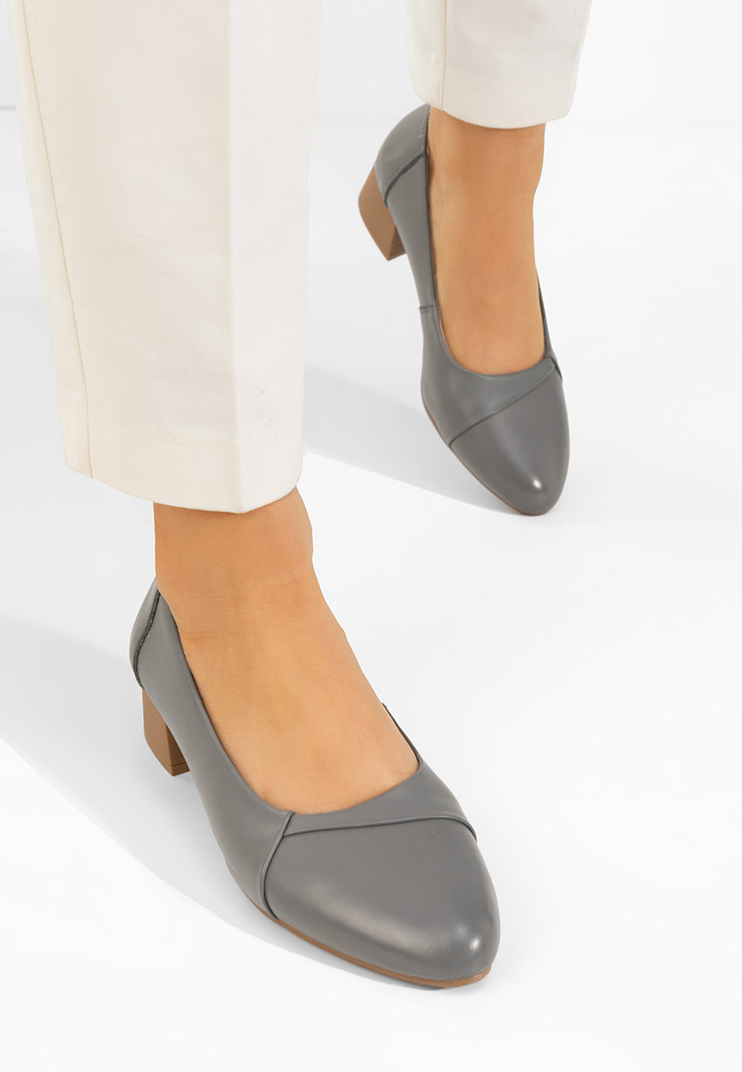 Šedé kožené lodičky Giulieta