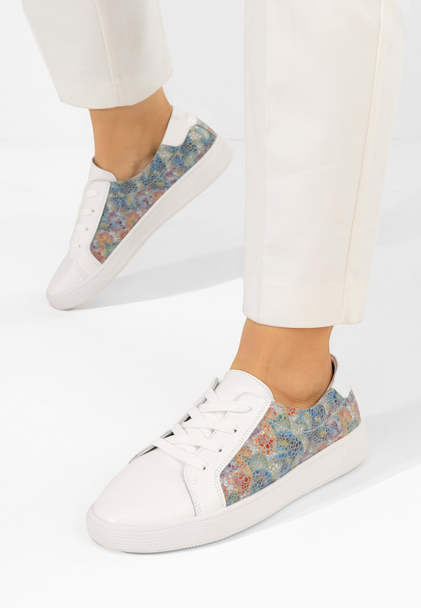Levně Bílé kožené dámské sneakersy Florinela V3
