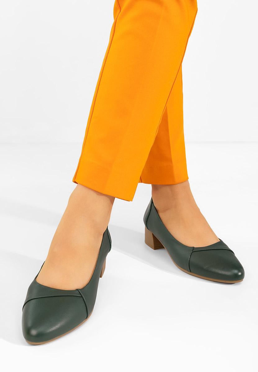 Zelené kožené lodičky Giulieta