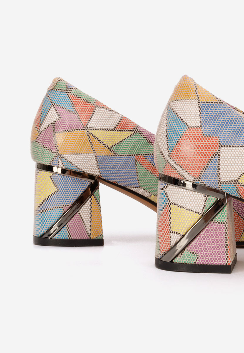 Viacfarebné kožené lodičky Esperanta