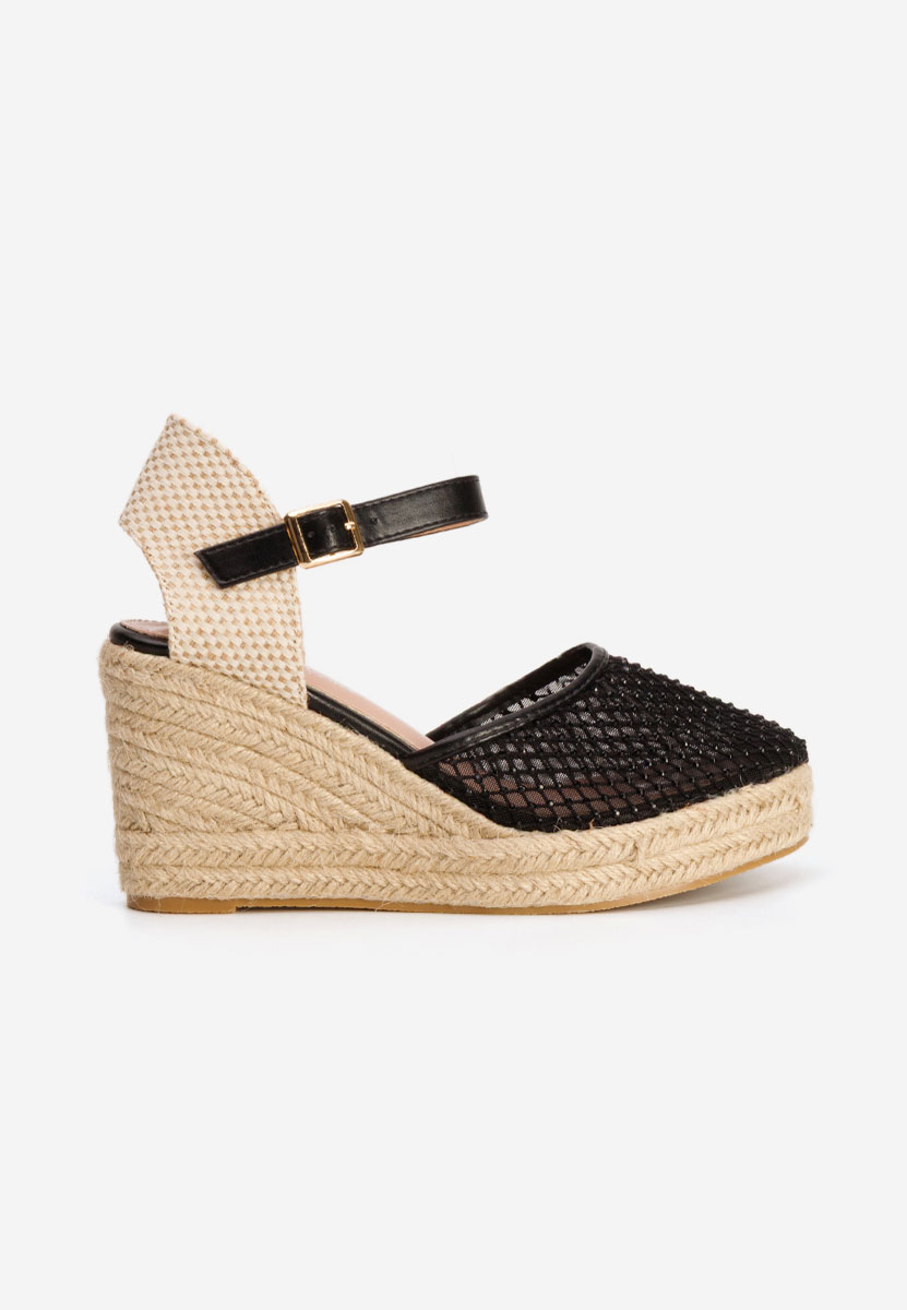 Černé sandály espadrilky Racelia