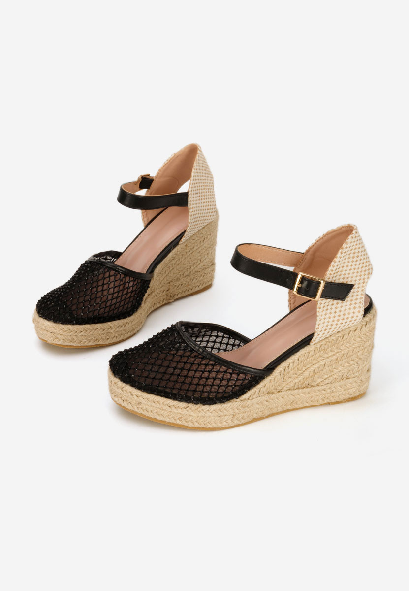 Černé sandály espadrilky Racelia