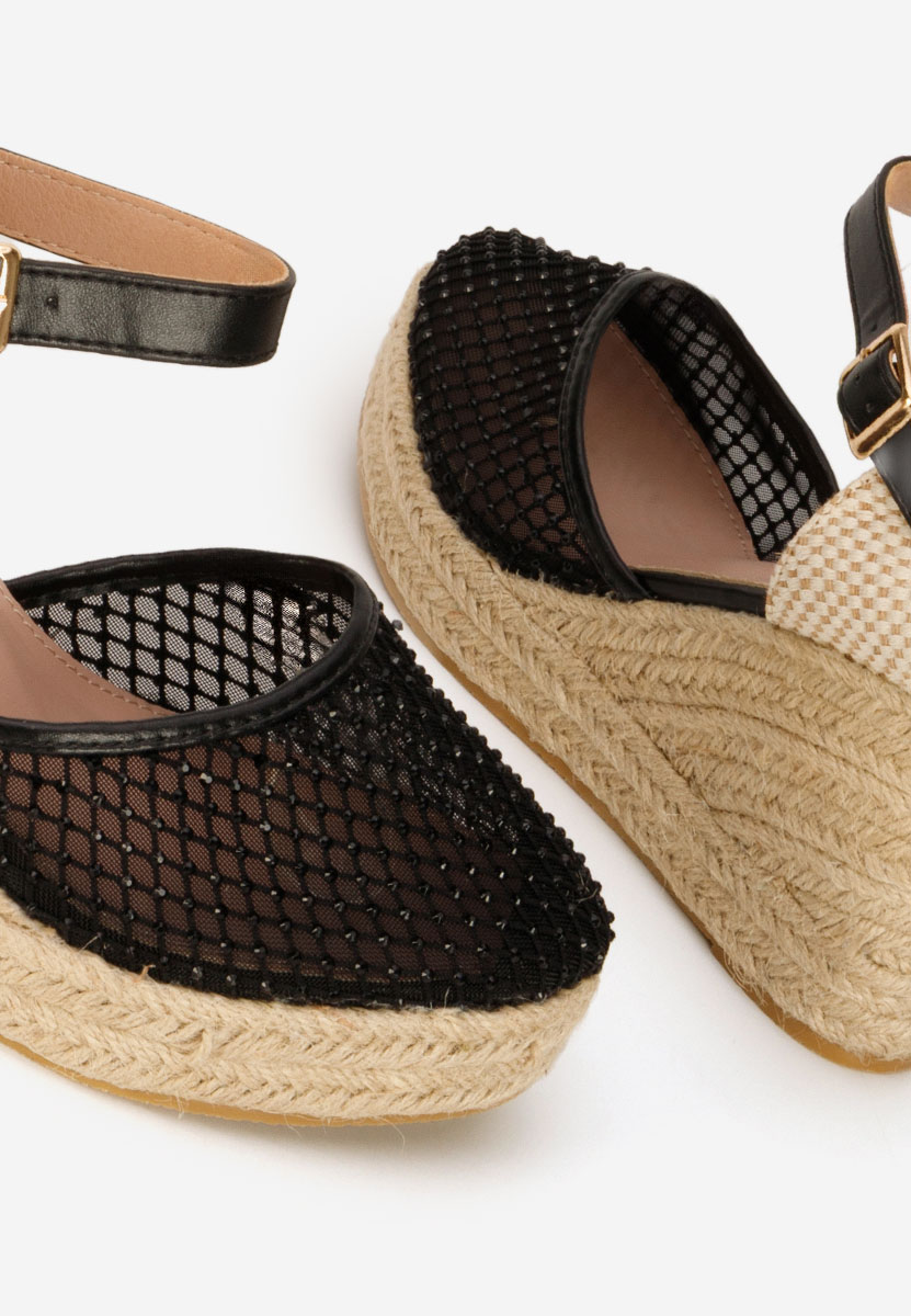 Černé sandály espadrilky Racelia
