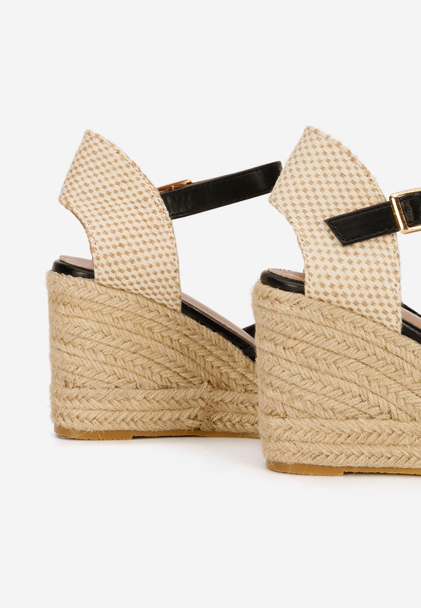 Černé sandály espadrilky Racelia