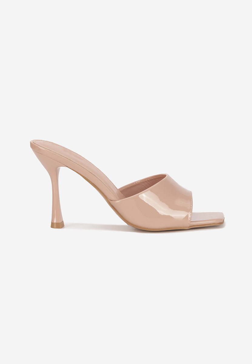 Béžové pantofle na podpatku Eliseia