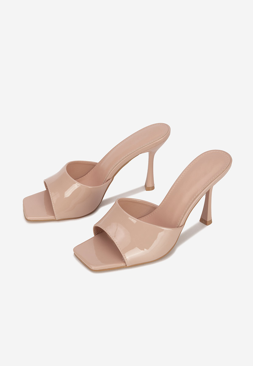 Béžové pantofle na podpatku Eliseia