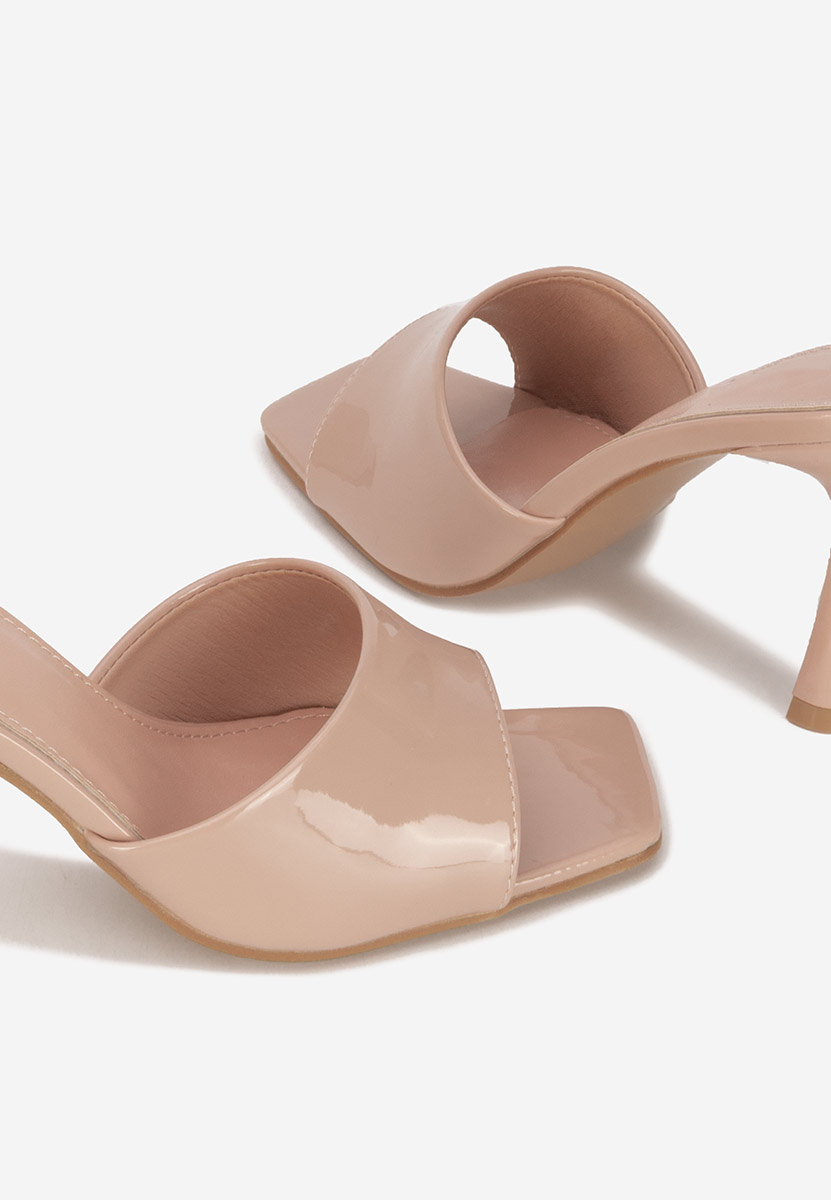 Béžové pantofle na podpatku Eliseia