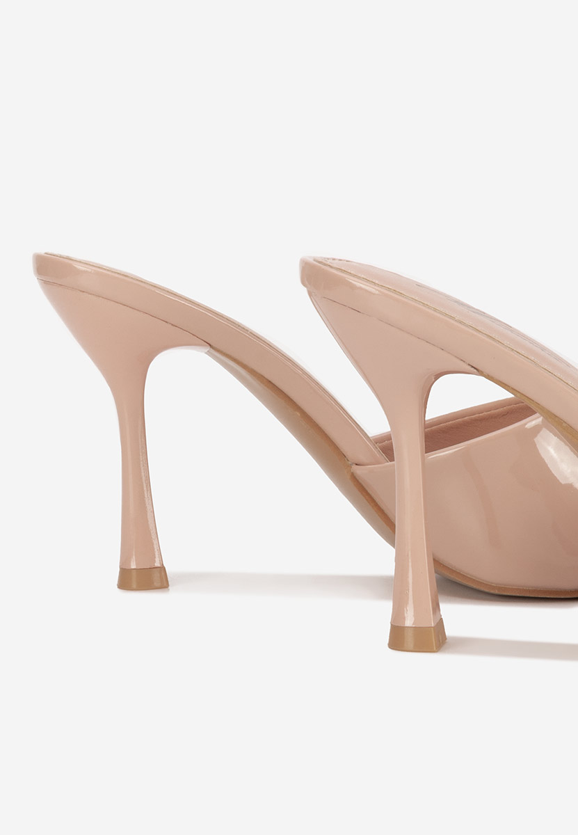 Béžové pantofle na podpatku Eliseia