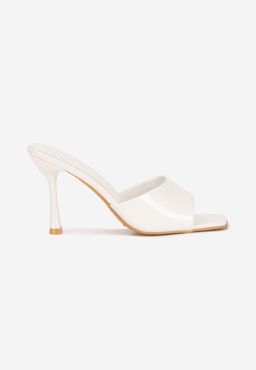 Bílé pantofle na podpatku Eliseia