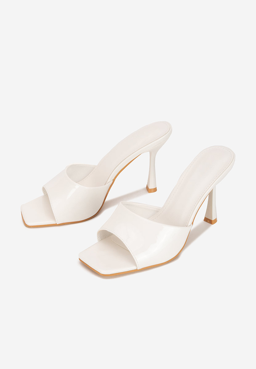 Bílé pantofle na podpatku Eliseia
