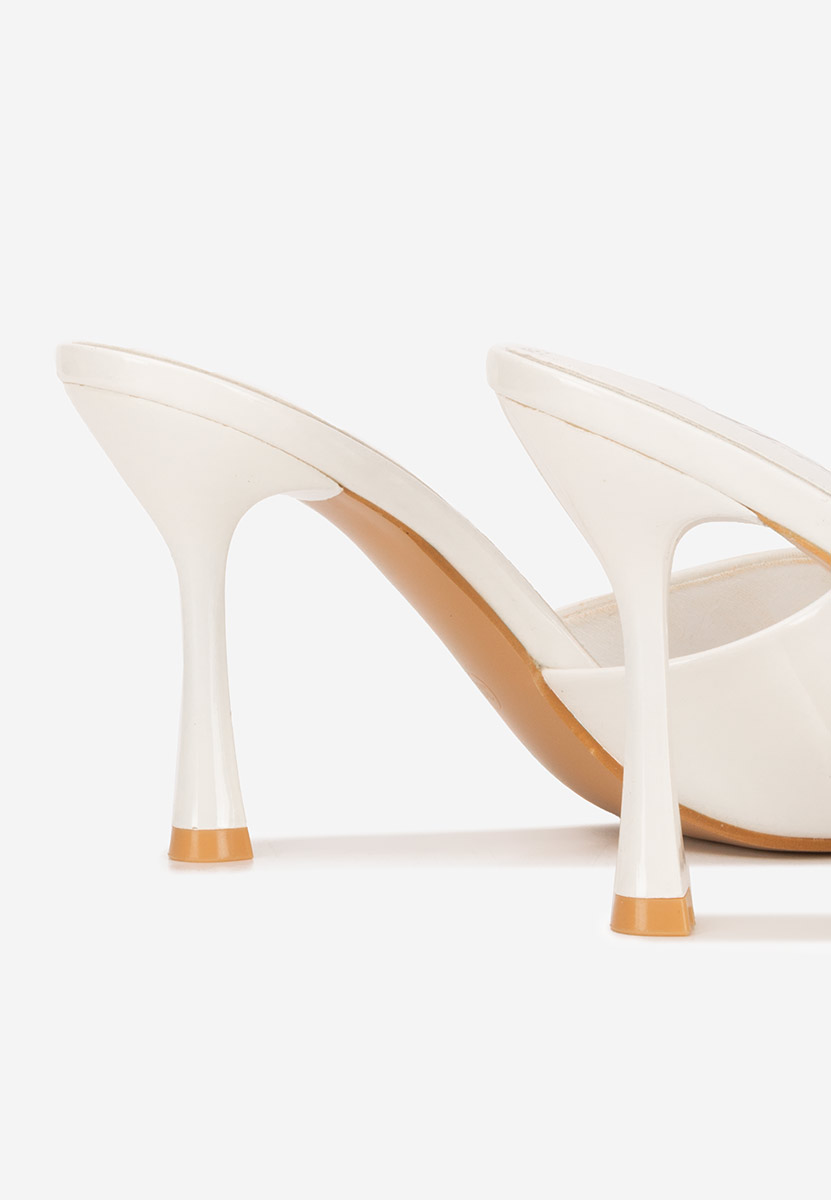 Bílé pantofle na podpatku Eliseia