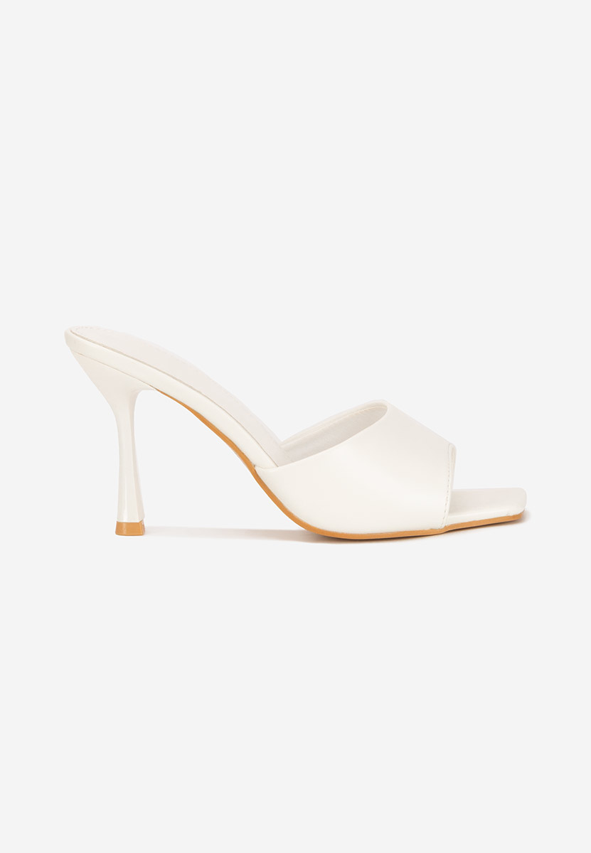Bílé pantofle na podpatku Eliseia V2