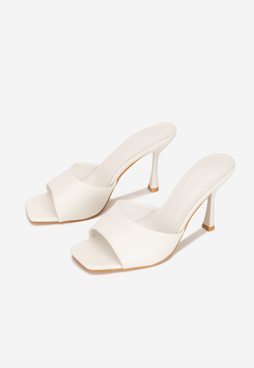 Bílé pantofle na podpatku Eliseia V2