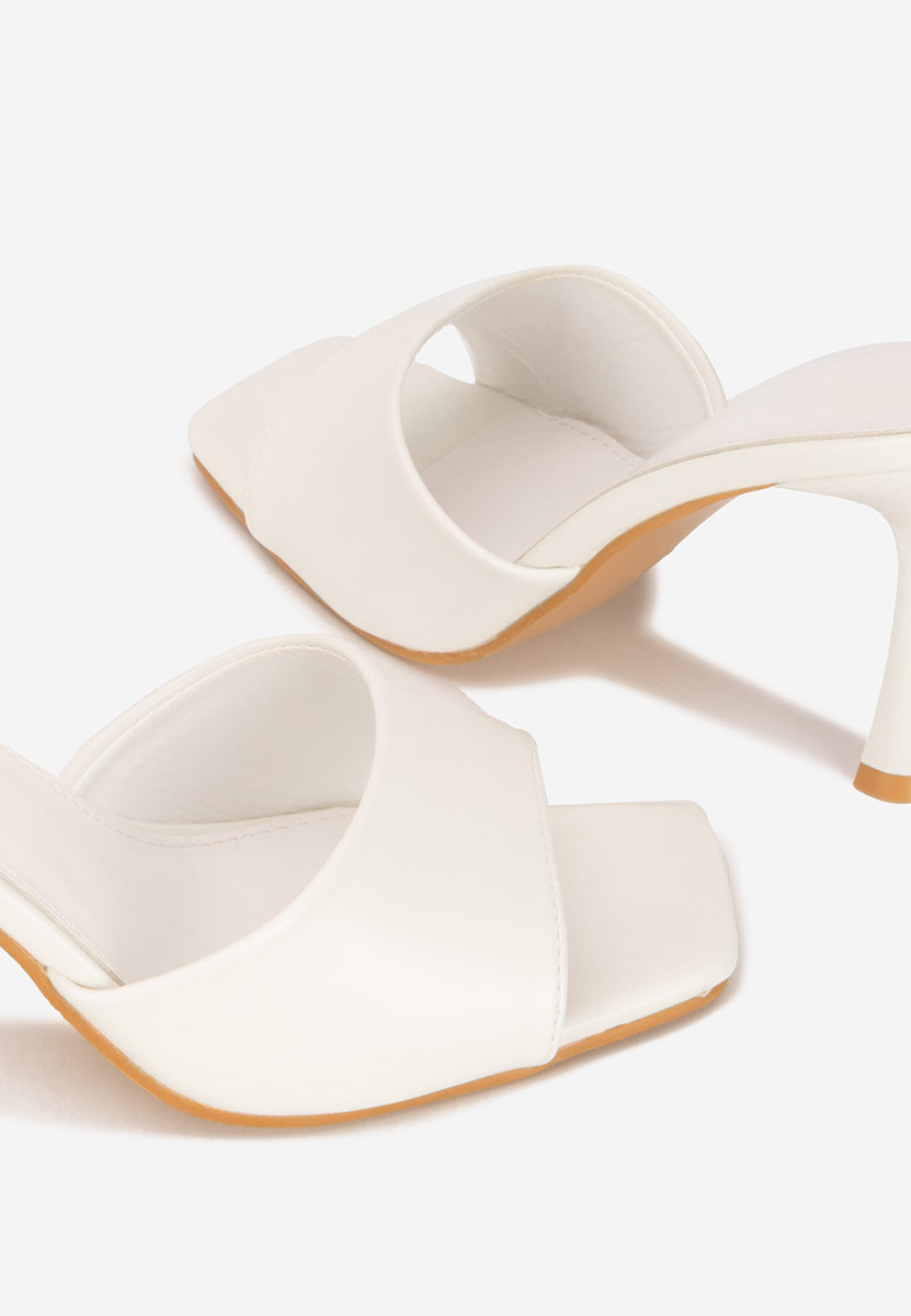 Bílé pantofle na podpatku Eliseia V2