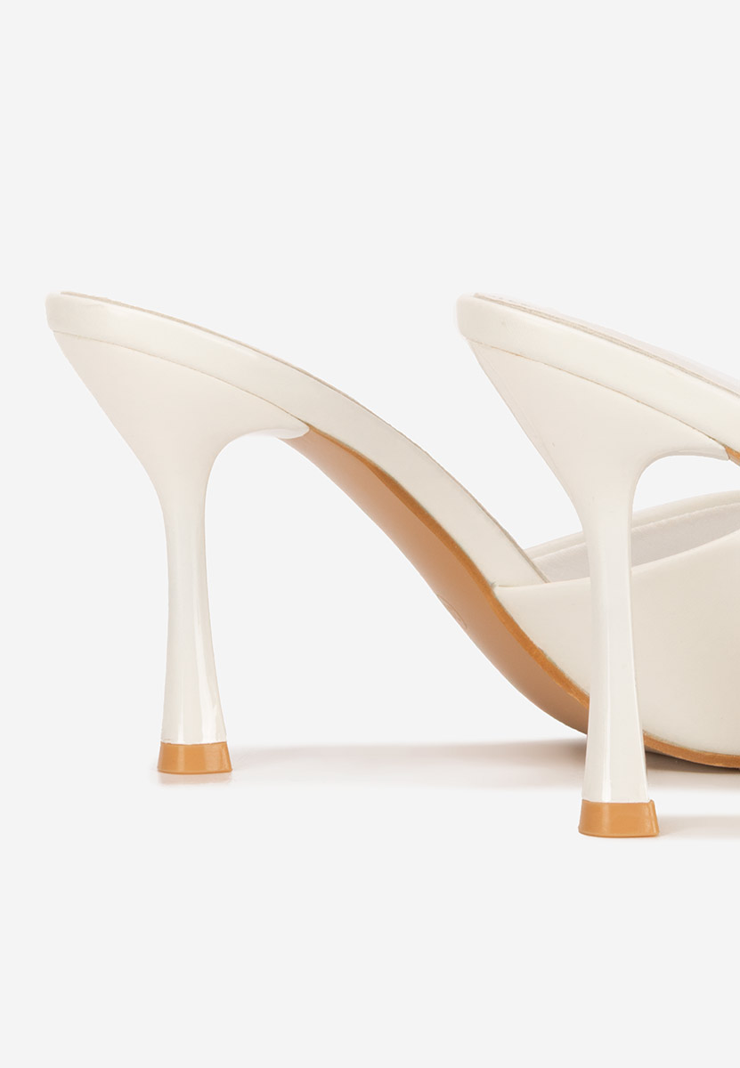 Bílé pantofle na podpatku Eliseia V2