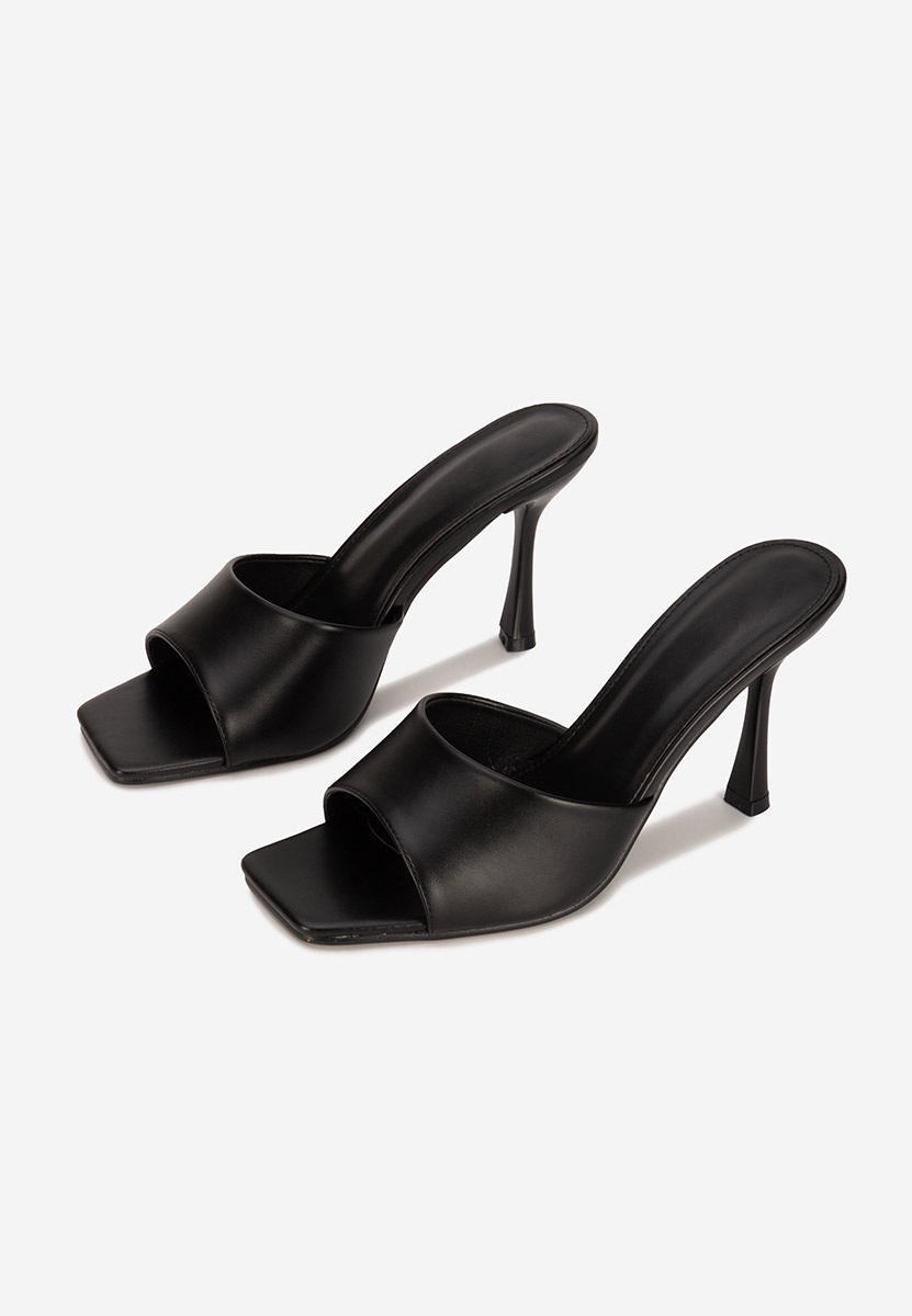 Černé pantofle na podpatku Eliseia V2