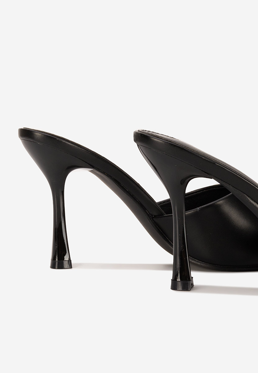 Černé pantofle na podpatku Eliseia V2