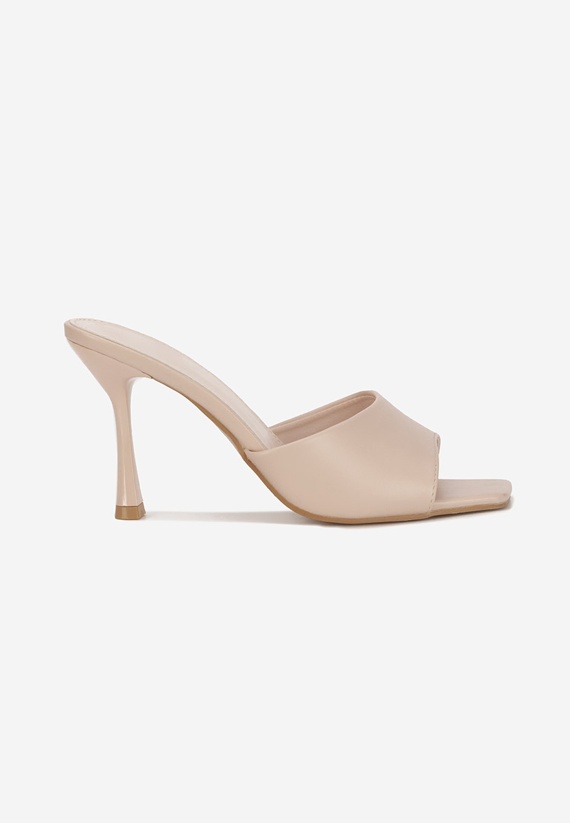 Béžové pantofle na podpatku Eliseia V2