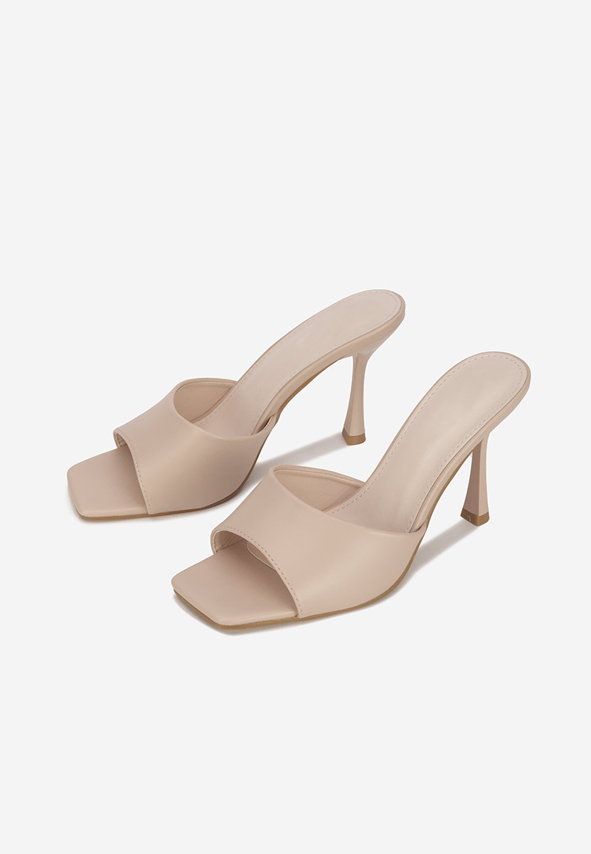Béžové pantofle na podpatku Eliseia V2