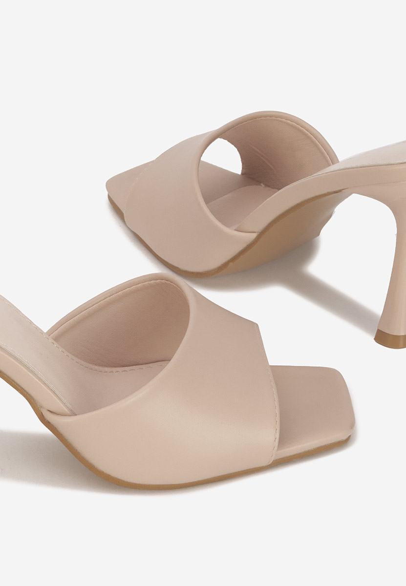 Béžové pantofle na podpatku Eliseia V2