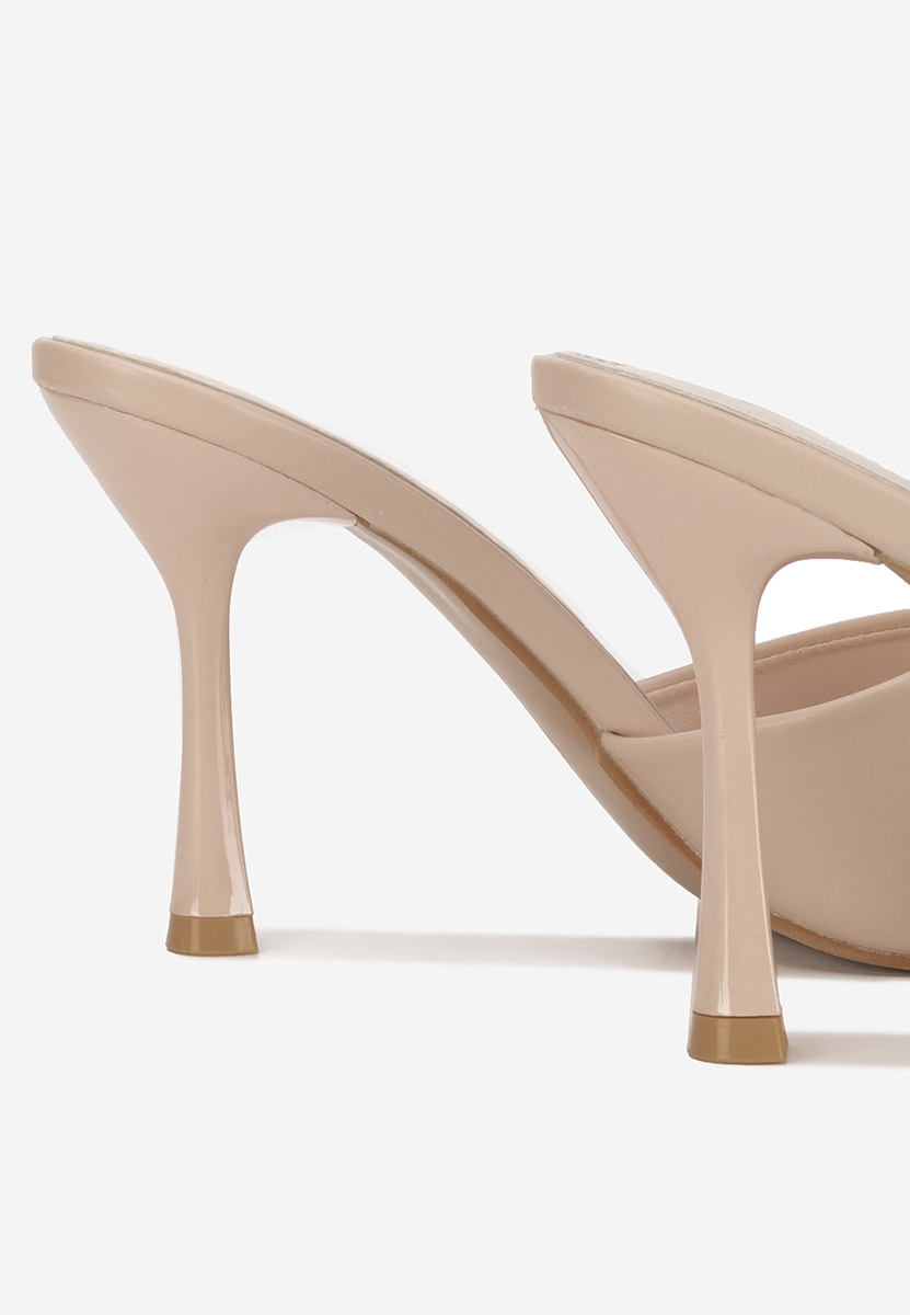 Béžové pantofle na podpatku Eliseia V2