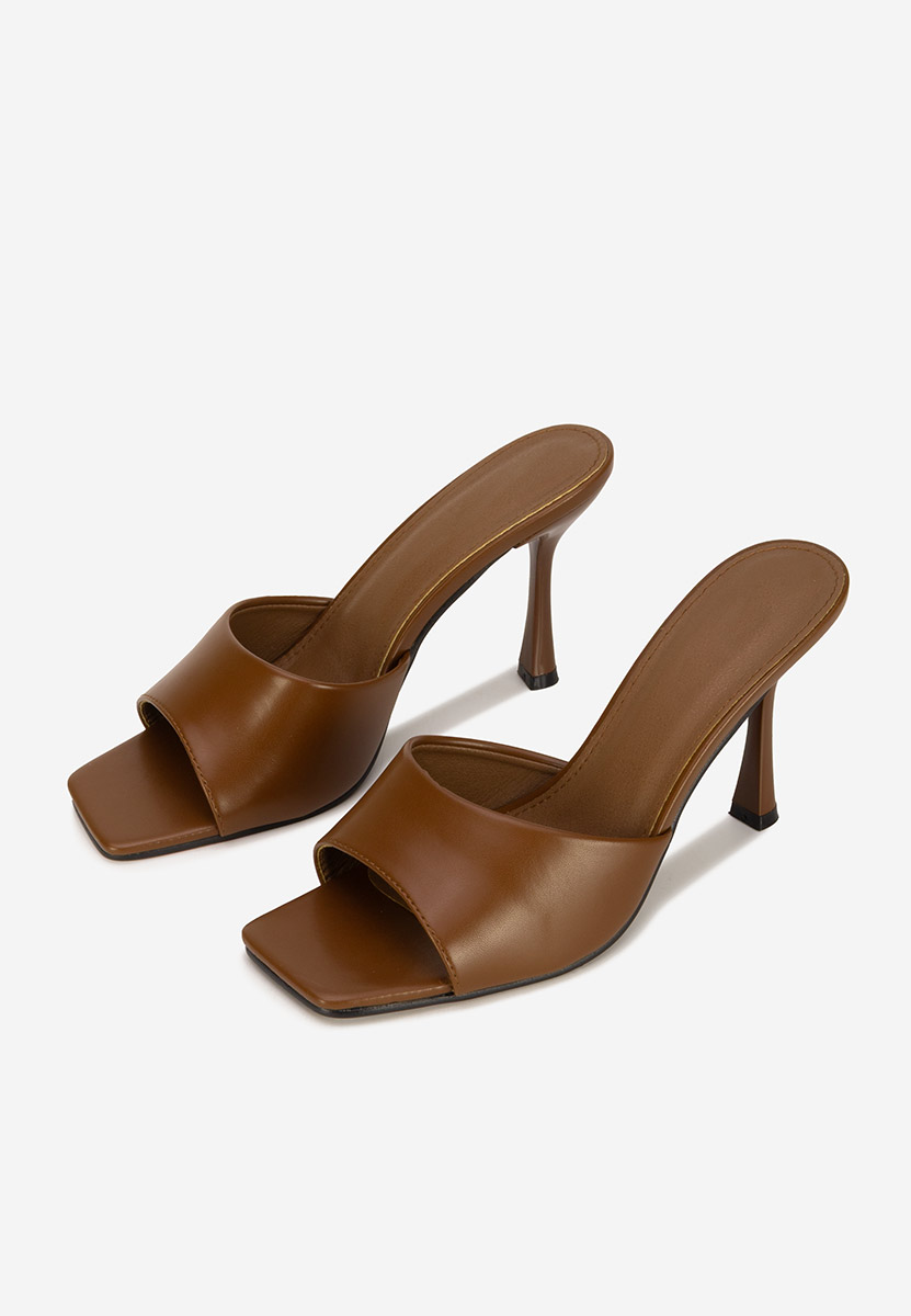 Hnedé pantofle na podpatku Eliseia V2