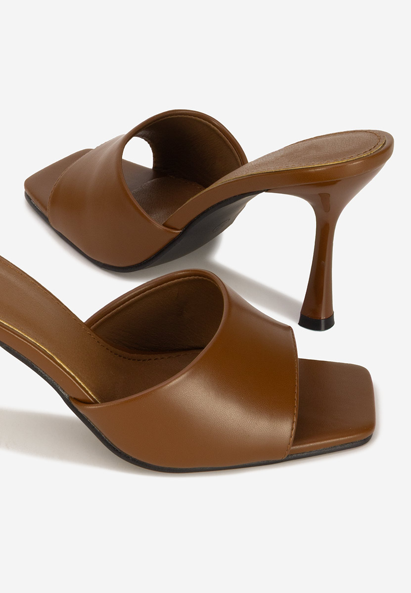 Hnedé pantofle na podpatku Eliseia V2