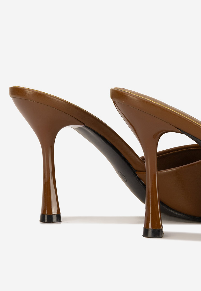 Hnedé pantofle na podpatku Eliseia V2