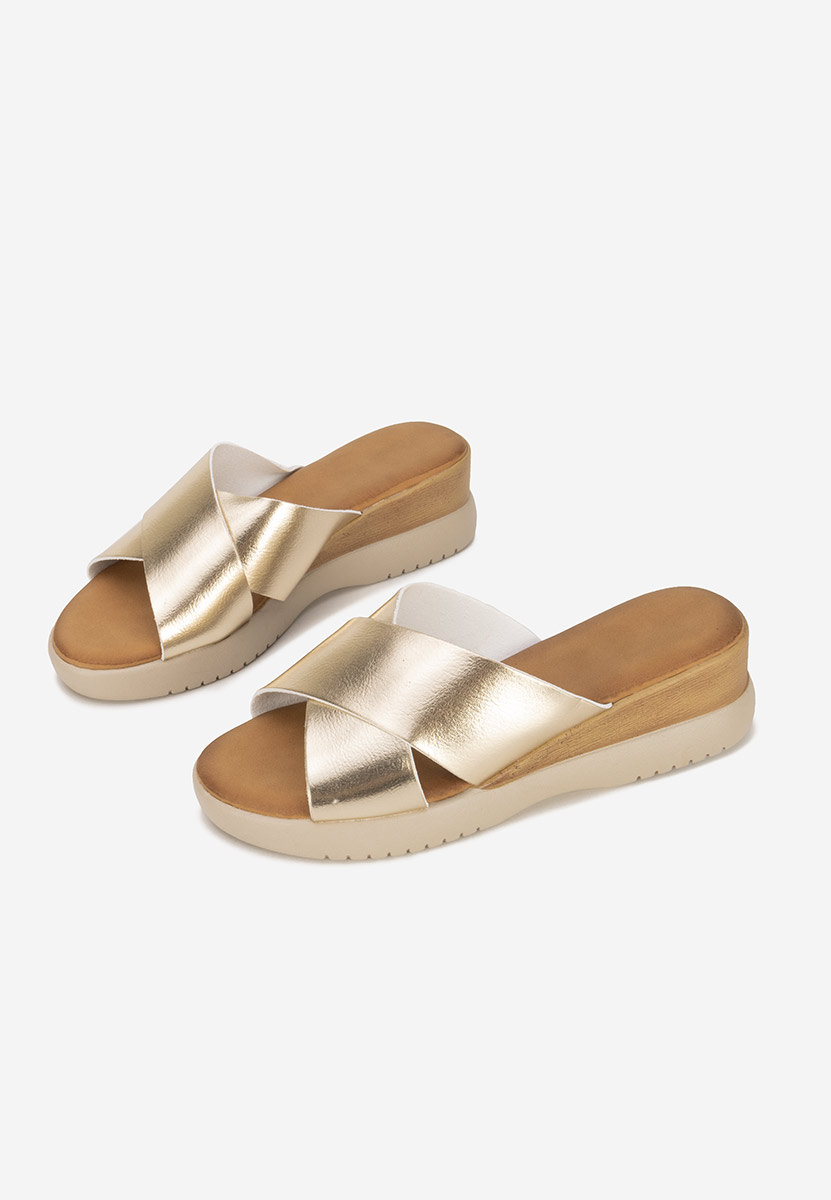 Zlaté pantofle na platformě Jadie