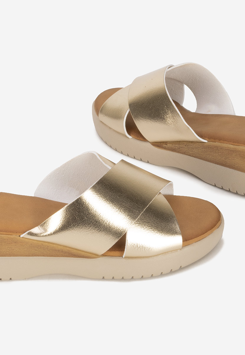 Zlaté pantofle na platformě Jadie