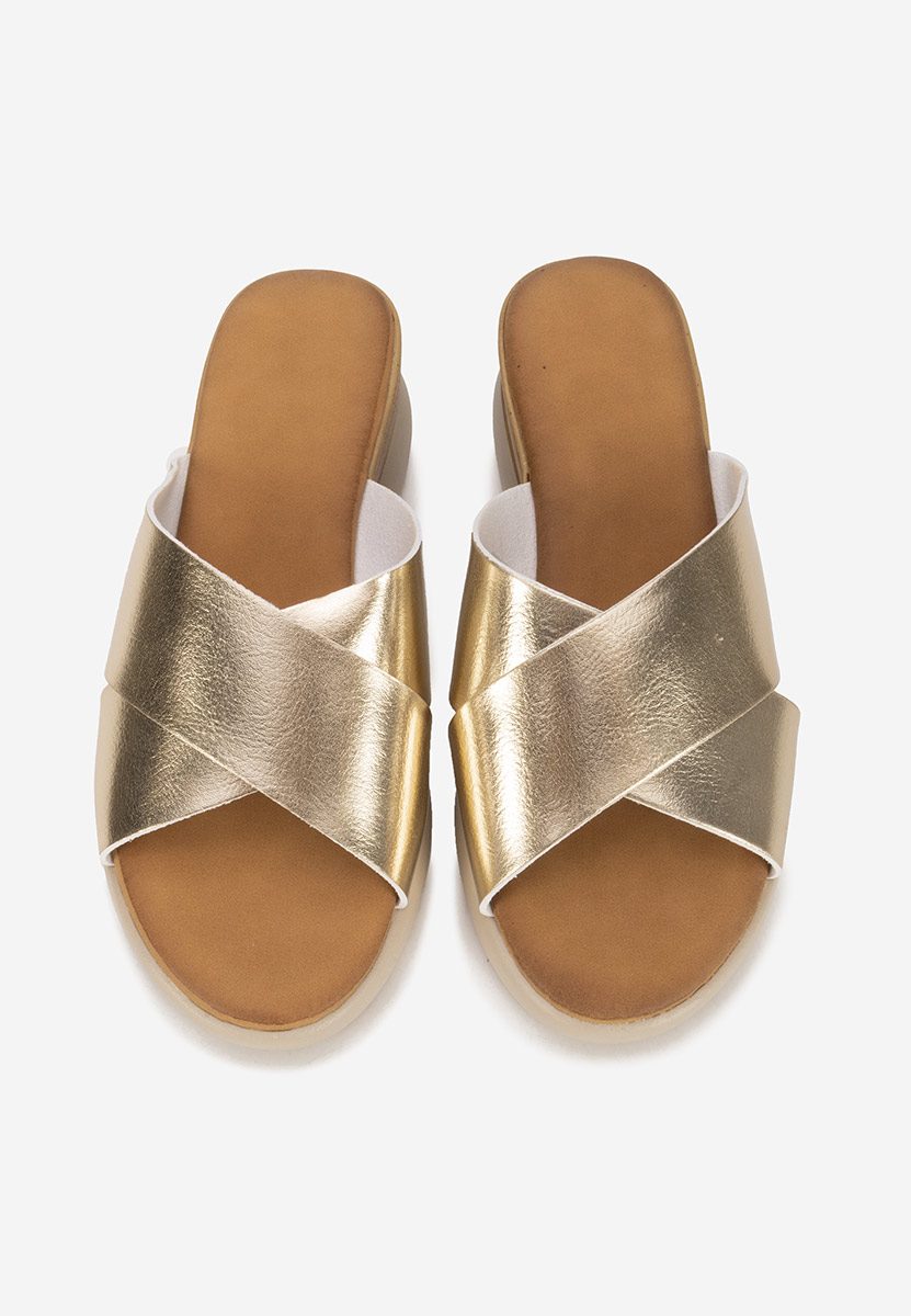 Zlaté pantofle na platformě Jadie