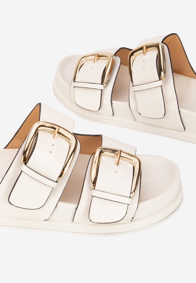 Bílé dámské pantofle Teodia