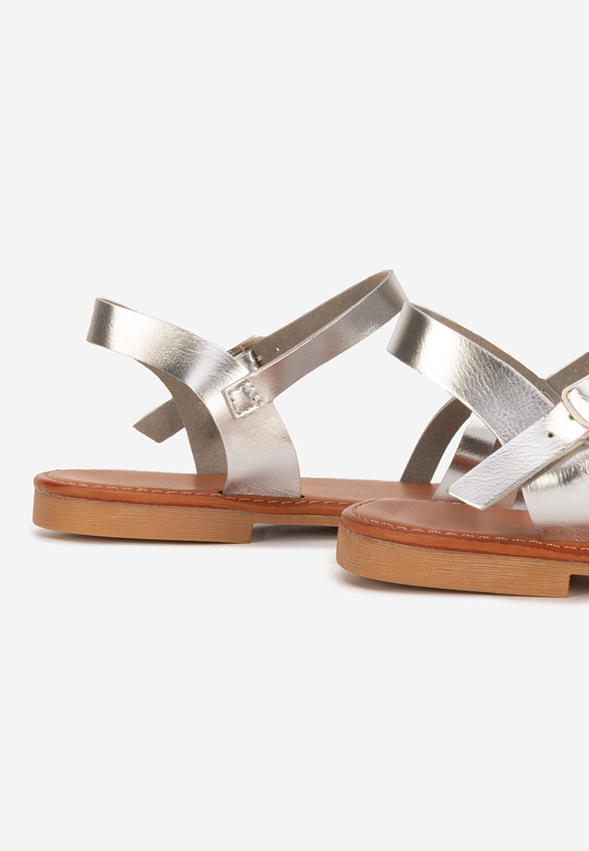 Stribrné sandály bez podpatku Esmaya