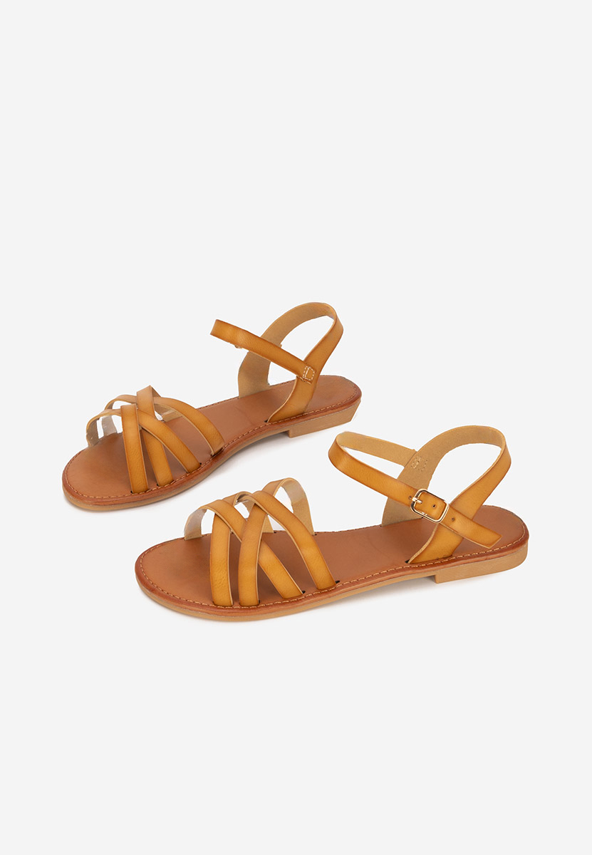 Khaki sandály bez podpatku Esmaya