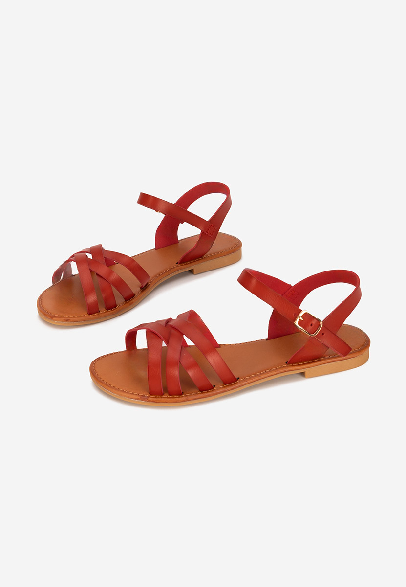 Červené sandály bez podpatku Esmaya